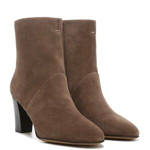 Franco Sarto Womens Taupe Pia Block Heel Booties Boots Shoes Size 8.5 NWOB